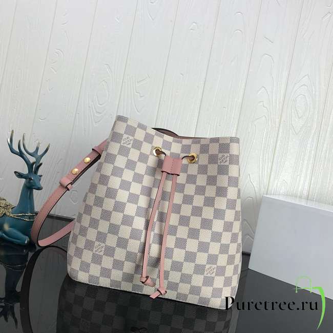 LV neonoe handbag monogram canvas calfskin bucket bag - 1