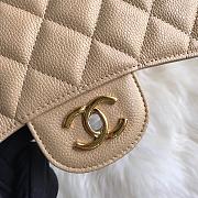 Chanel caviar leather flap bag gold/silver 30cm beige - 5