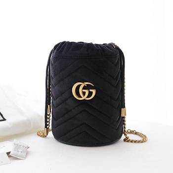 CohotBag gucci black gg marmont gold vuckle leather
