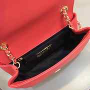 Chanel new sheepskin small square bag red - 6