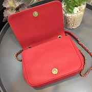Chanel new sheepskin small square bag red - 5