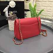 Chanel new sheepskin small square bag red - 3