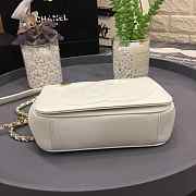 Chanel new sheepskin small square bag white - 6