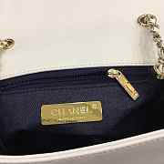 Chanel new sheepskin small square bag white - 3