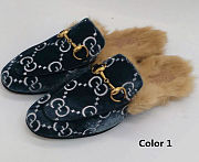 Gucci rabbit fur flat slippers - 5