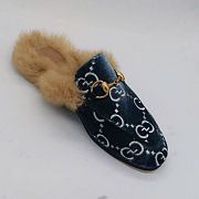 Gucci rabbit fur flat slippers - 3