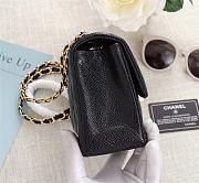 Chanel Caviar Leather Flap Bag Black Gold Metal 20cm - 6