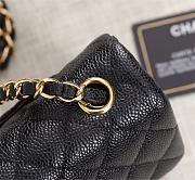 Chanel Caviar Leather Flap Bag Black Gold Metal 20cm - 5