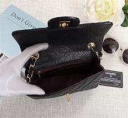 Chanel Caviar Leather Flap Bag Black Gold Metal 20cm - 4