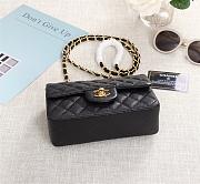 Chanel Caviar Leather Flap Bag Black Gold Metal 20cm - 3