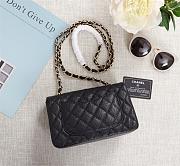 Chanel Caviar Leather Flap Bag Black Gold Metal 20cm - 2