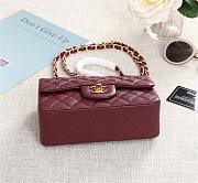 Chanel caviar lambskin leather flap bag red gold 20 - 5