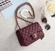 Chanel caviar lambskin leather flap bag red gold 20 - 2