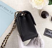 Chanel classic flap bag caviar leather sliver & gold hardware 20cm black - 5
