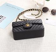 Chanel classic flap bag caviar leather sliver & gold hardware 20cm black - 4