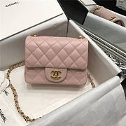 Chanel caviar classic fiap handbag pink gold 17cm - 1