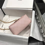 Chanel caviar classic fiap handbag pink gold 17cm - 3