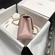 Chanel caviar classic fiap handbag pink gold 17cm - 5