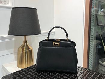 Fendi mini peekaboo soft sheepskin handbag 244 black