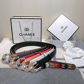 Chanel new plain weave leather soft belt