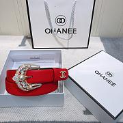 Chanel new plain weave leather soft belt - 4