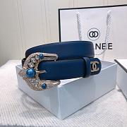 Chanel new plain weave leather soft belt - 6