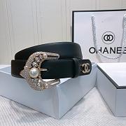 Chanel new plain weave leather soft belt - 3