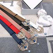 Chanel new plain weave leather soft belt - 2