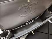 Chanel lambskin chevron quilted 30cm flap bag grey with sliver hardware - 2