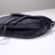 Dior cowhide embossing saddle bag black - 6