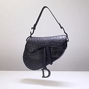Dior cowhide embossing saddle bag black - 1