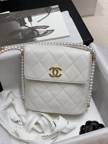 2021 early spring new series pearl chain bag white