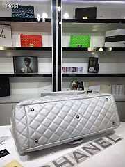 CHANEL | Large Classic Flap Travel Bags Silver Caviar Leather 46cm - 5