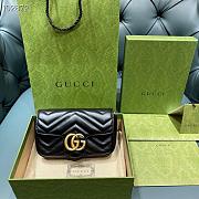 Gucci GG Marmont Matelassé Leather Super Mini Bag Black 16.5cm | 476433 - 6
