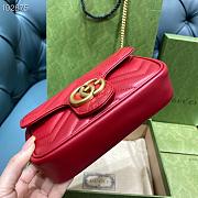 Gucci GG Marmont Matelassé Leather Super Mini Bag Red 16.5cm | 476433 - 2