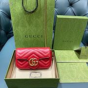 Gucci GG Marmont Matelassé Leather Super Mini Bag Red 16.5cm | 476433 - 3