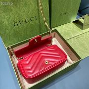 Gucci GG Marmont Matelassé Leather Super Mini Bag Red 16.5cm | 476433 - 4