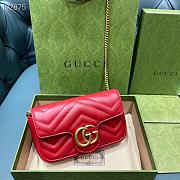 Gucci GG Marmont Matelassé Leather Super Mini Bag Red 16.5cm | 476433 - 6