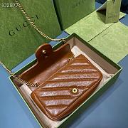 Gucci GG Marmont Matelassé Leather Super Mini Bag Brown 16.5cm | 476433 - 3