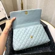 Chanel Coco Grained Calfskin with Handle Medium Light Blue | 92991  - 4