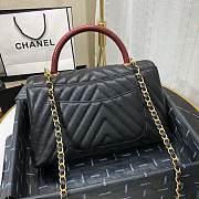 Chanel Coco Grained Calfskin V Quilting Flap Bag Black | 92991 - 4