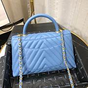 Chanel Coco Grained Calfskin V Quilting Flap Bag Blue | 92991 - 4