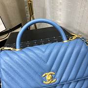 Chanel Coco Grained Calfskin V Quilting Flap Bag Blue | 92991 - 2