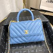 Chanel Coco Grained Calfskin V Quilting Small Flap Bag Blue | 92993 - 1
