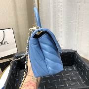 Chanel Coco Grained Calfskin V Quilting Small Flap Bag Blue | 92993 - 4