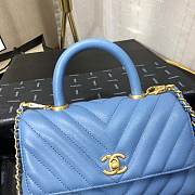 Chanel Coco Grained Calfskin V Quilting Small Flap Bag Blue | 92993 - 3