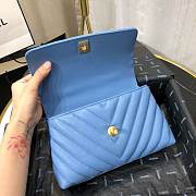 Chanel Coco Grained Calfskin V Quilting Small Flap Bag Blue | 92993 - 6