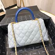 Chanel Coco Grained Calfskin with Handle Small Light Blue | 92993 - 6