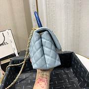 Chanel Coco Grained Calfskin with Handle Small Light Blue | 92993 - 5