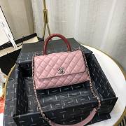Chanel Coco Grained Calfskin with Handle Small Pink | 92993 - 6